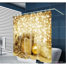 High Quality Stripe Printed Polyester Shower Curtain Waterproof Shower Curtain